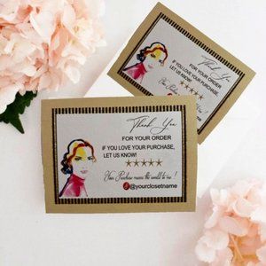 100 Thank You For Your Order Feminine Insert Cards